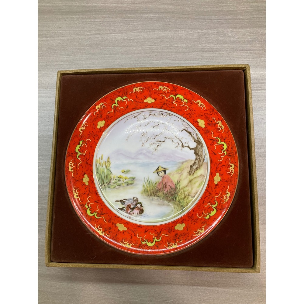 ANNA PERENNA 1978 CHUN LI AT THE POND PLATE NUMBERED CHINESE TRANQUILITY 10"
